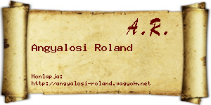 Angyalosi Roland névjegykártya